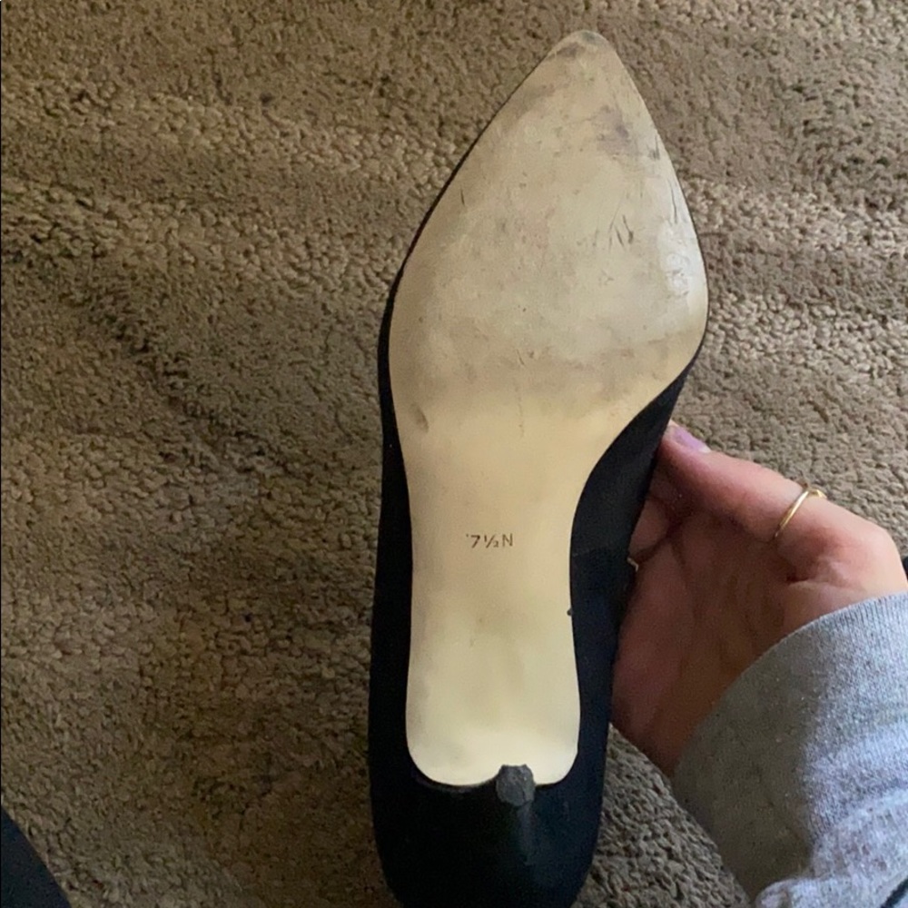Nine West suede and leather black pumps - Picture 4 of 5